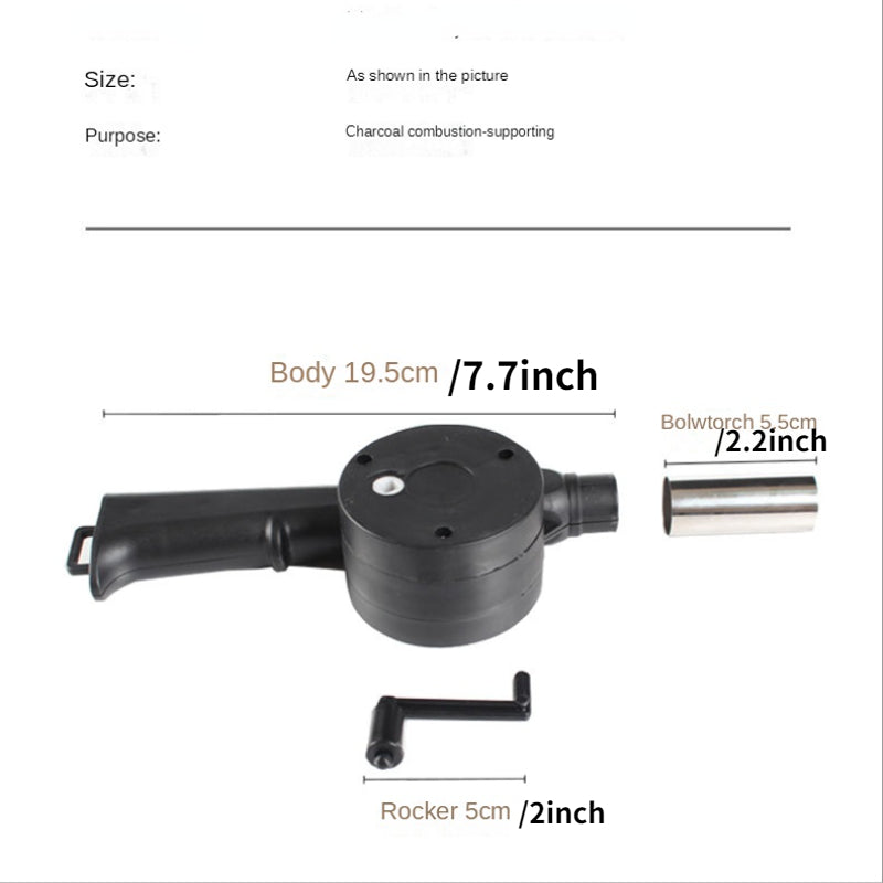 Portable Hand-Operated BBQ Blower